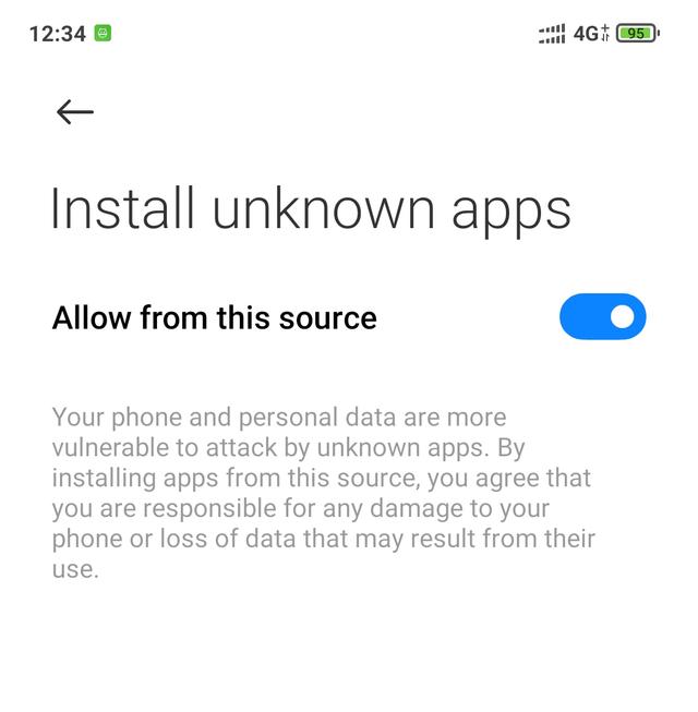 install unknown app enable image